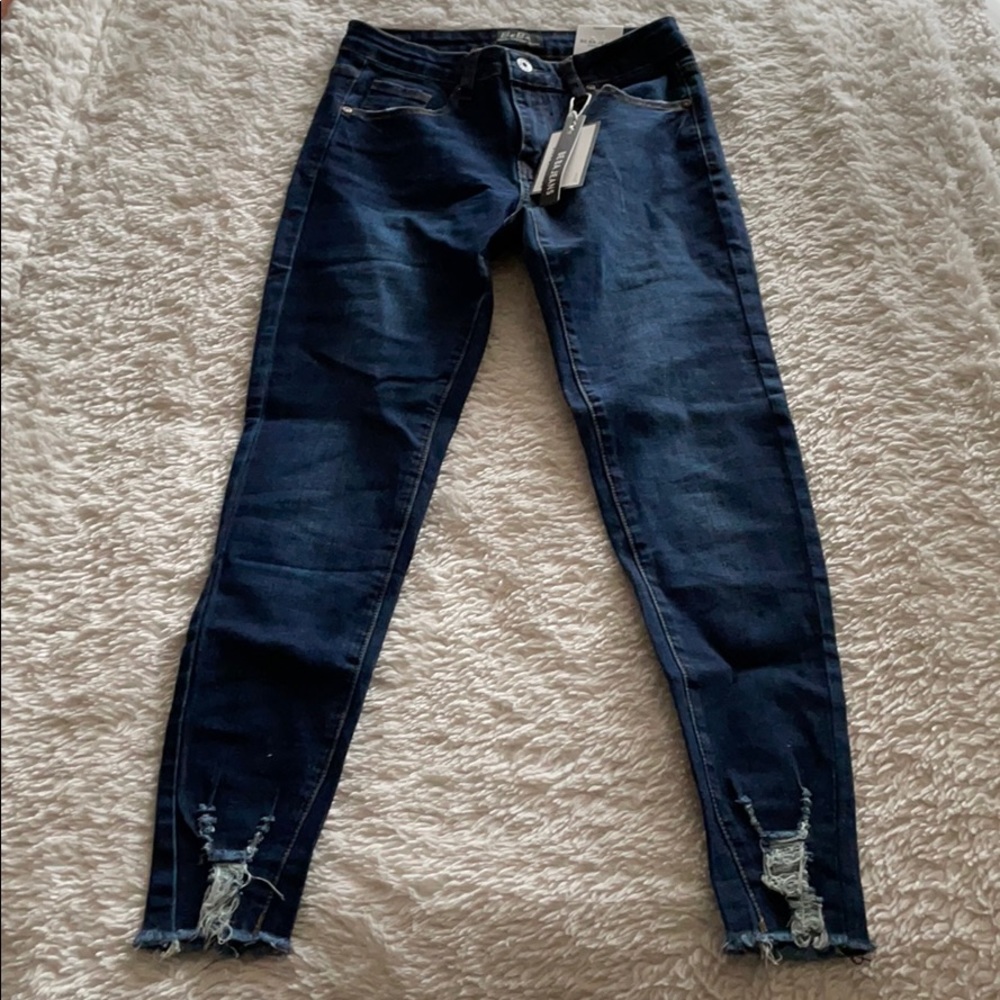 Destroyed leggings jeans with stretch